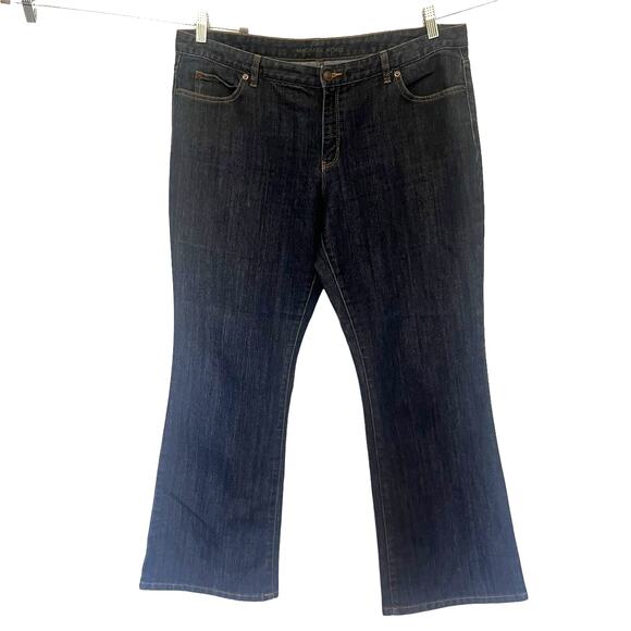 MICHAEL KORS Wide Leg Trouser Womens Jeans Sz 16 Dark Wash Flare Middrise - Picture 1 of 11